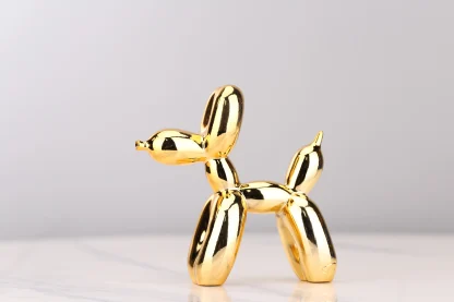 Decorative Dog Figurine with Metallic Finish - Image 7