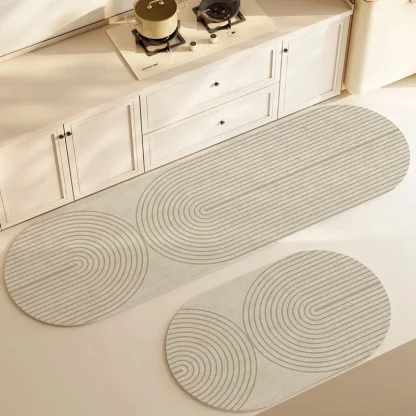 Modern Long Oval Rugs for Kitchen