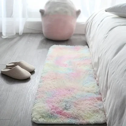 Soft Fluffy Rectangular Rugs for Bedside - Image 2