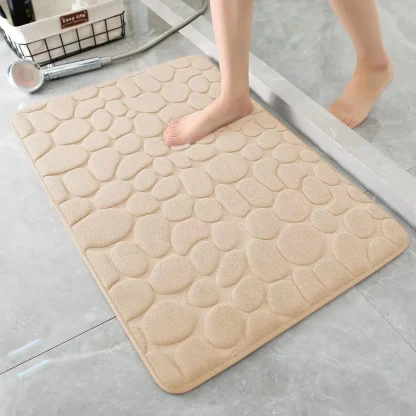 Non-Slip Rug with Cobblestone Embossed Design - Image 4